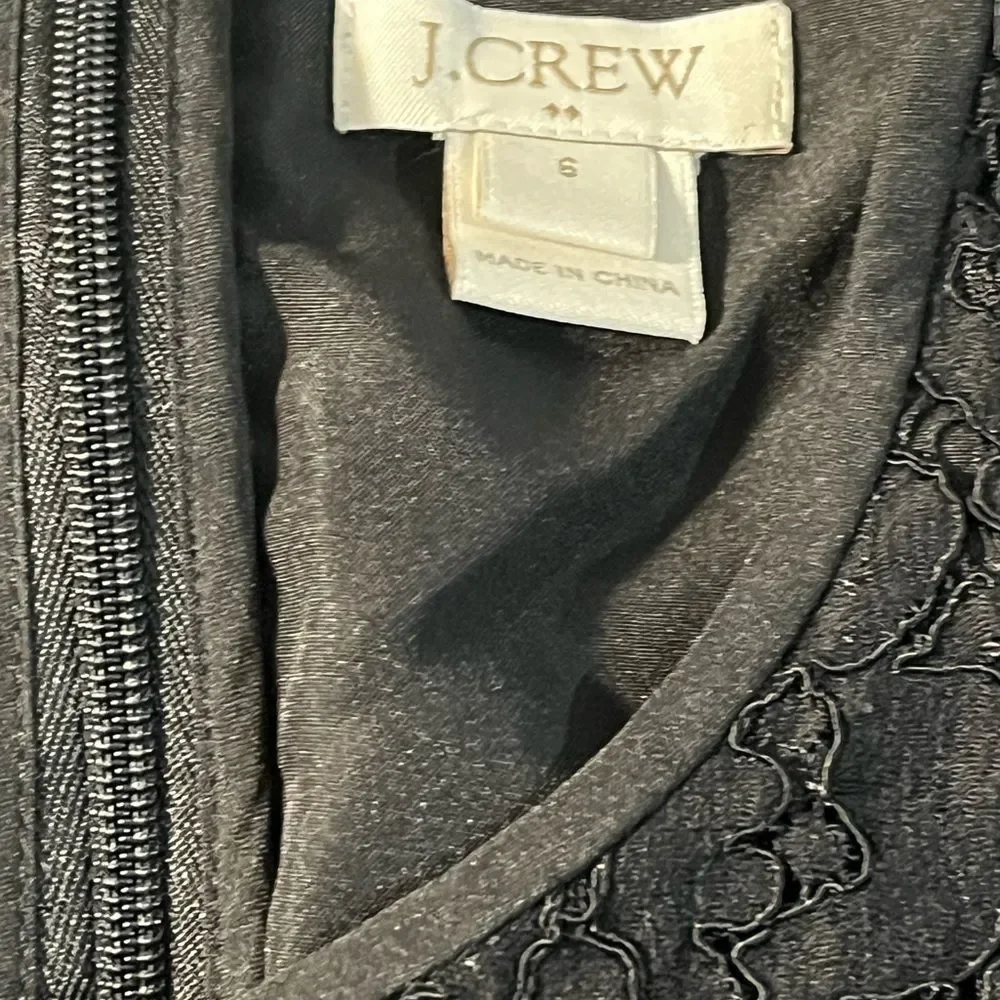 J Crew size 6 black lace sleeveless top with zip back EUC - Picture 9 of 10